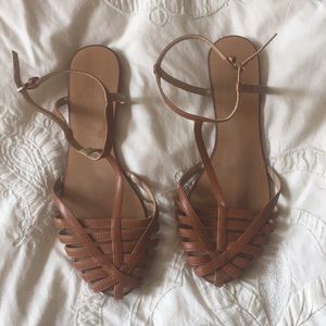 Zara Collection Sz 9 brown faux leather sandals